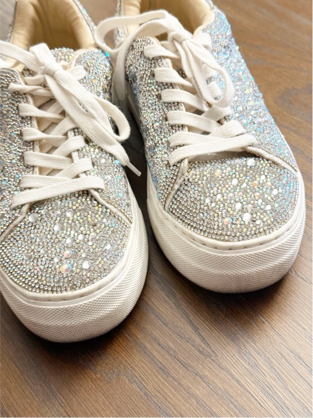Betsey Johnson Sidny Crystal Pave Platform Sneaker size 7 - Picture 5 of 10